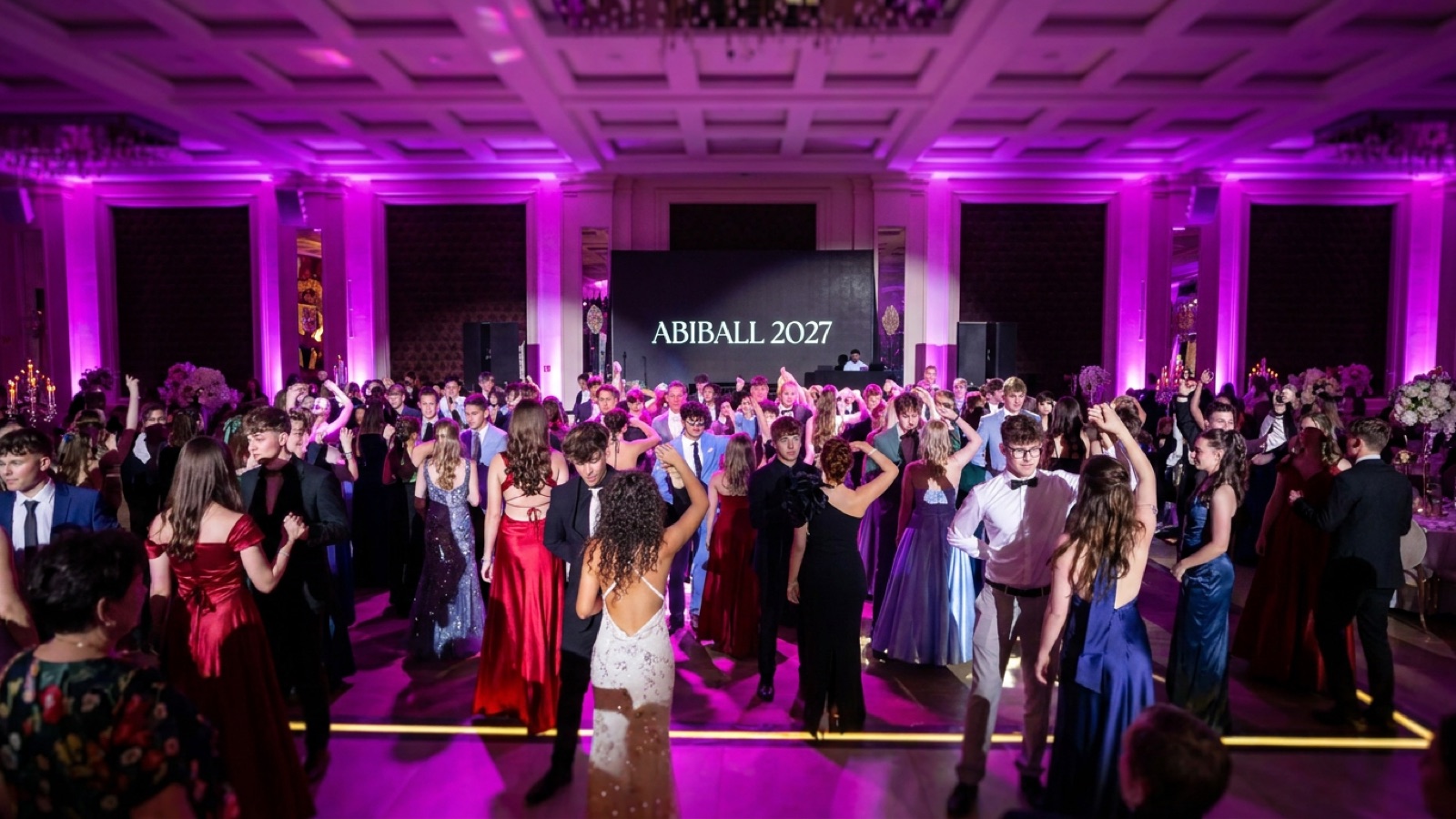 Aftermovie Vorschau — Abiball 2027 bei Tek Dream Events, voller Tanzboden mit ABIBALL 2027 Bühne